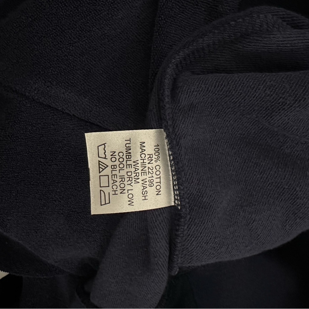 Kensington Navy Blue Towel Terry Long Sleeve sweatshirt and shorts set - Picture 5 of 14